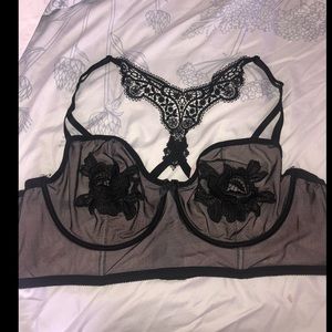 Floral Lace Underwire Racer Back Bralette